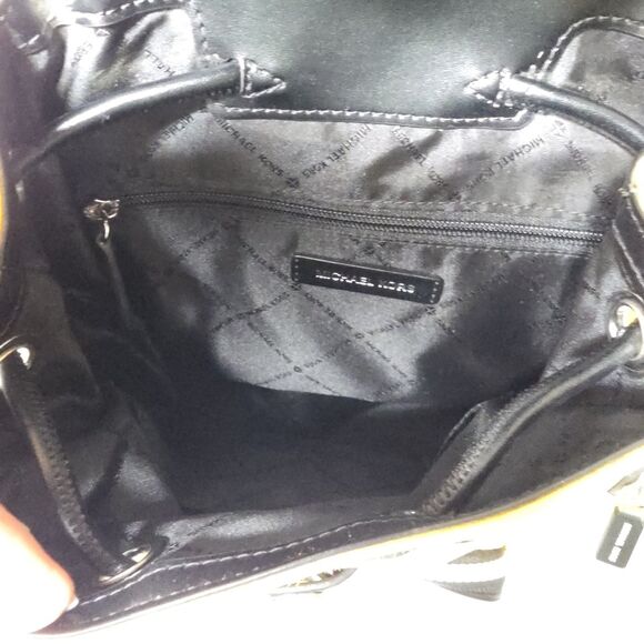 Michael Kors Abbey Lg Cargo Nylon Backpack Yellow Black Casual Preppy Colorful - Picture 7 of 14